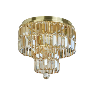 Plafondlamp Empire 4Lt - Satin Brass Metal & Champagne Crystal by Searchlight