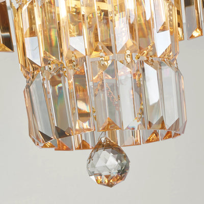 Plafondlamp Empire 4Lt - Satin Brass Metal & Champagne Crystal by Searchlight