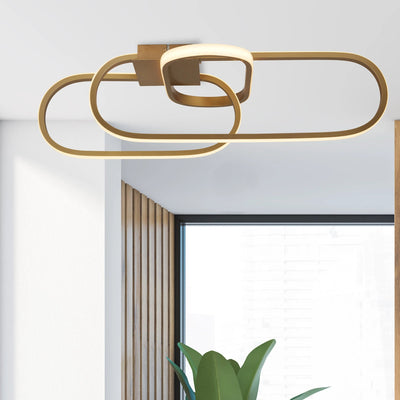 Plafondlamp Clip Flush - Gold Metal by Searchlight