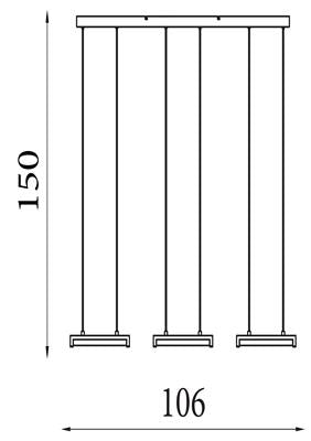 Hanglamp Aerial 3Lt LED, Gold and Black Metal