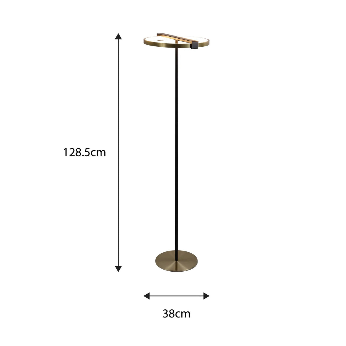 Vloerlamp Aerial - Satin Brass and Black by Searchlight