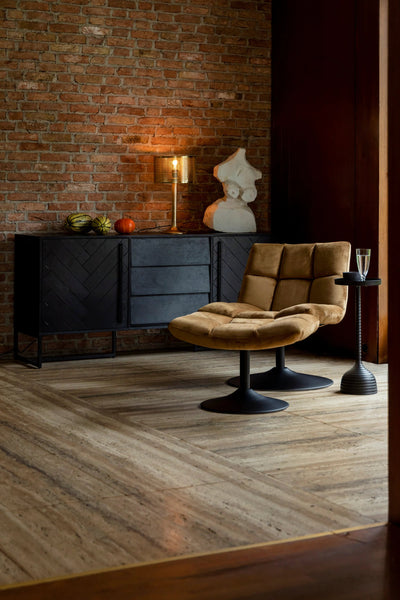 Poef Bar Velvet Golden Brown by Dutchbone
