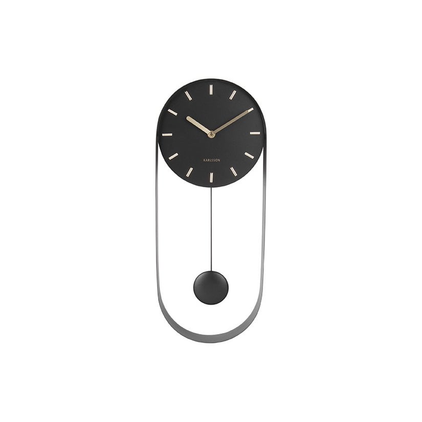 Wandklok slinger charme Zwart
