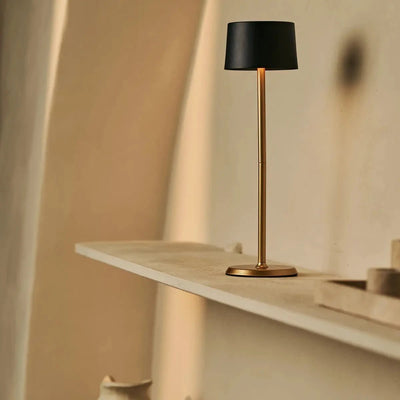 Tafellamp oplaadbaar David Zwart & Goud 2 op 1 met verstelbare hoogte by Tavellio - Amsterdam