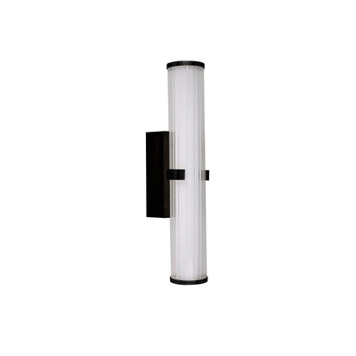 Wandlamp Clamp - Black Metal, Ribbed Clear & Opal Diffuser by Searchlight