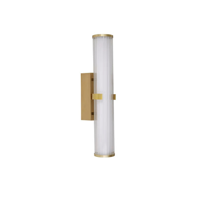 Wandlamp Clamp - Gold Metal, Ribbed Clear & Opal Diffuser by Searchlight