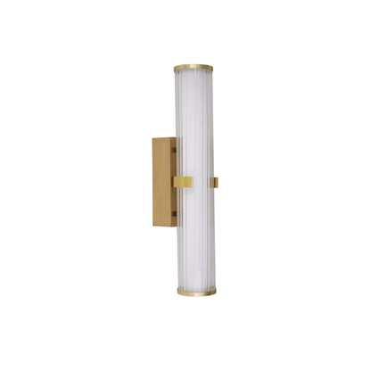Clamp Wall Light - Gold Metal, Ribbed Clear & Opal Diffuser