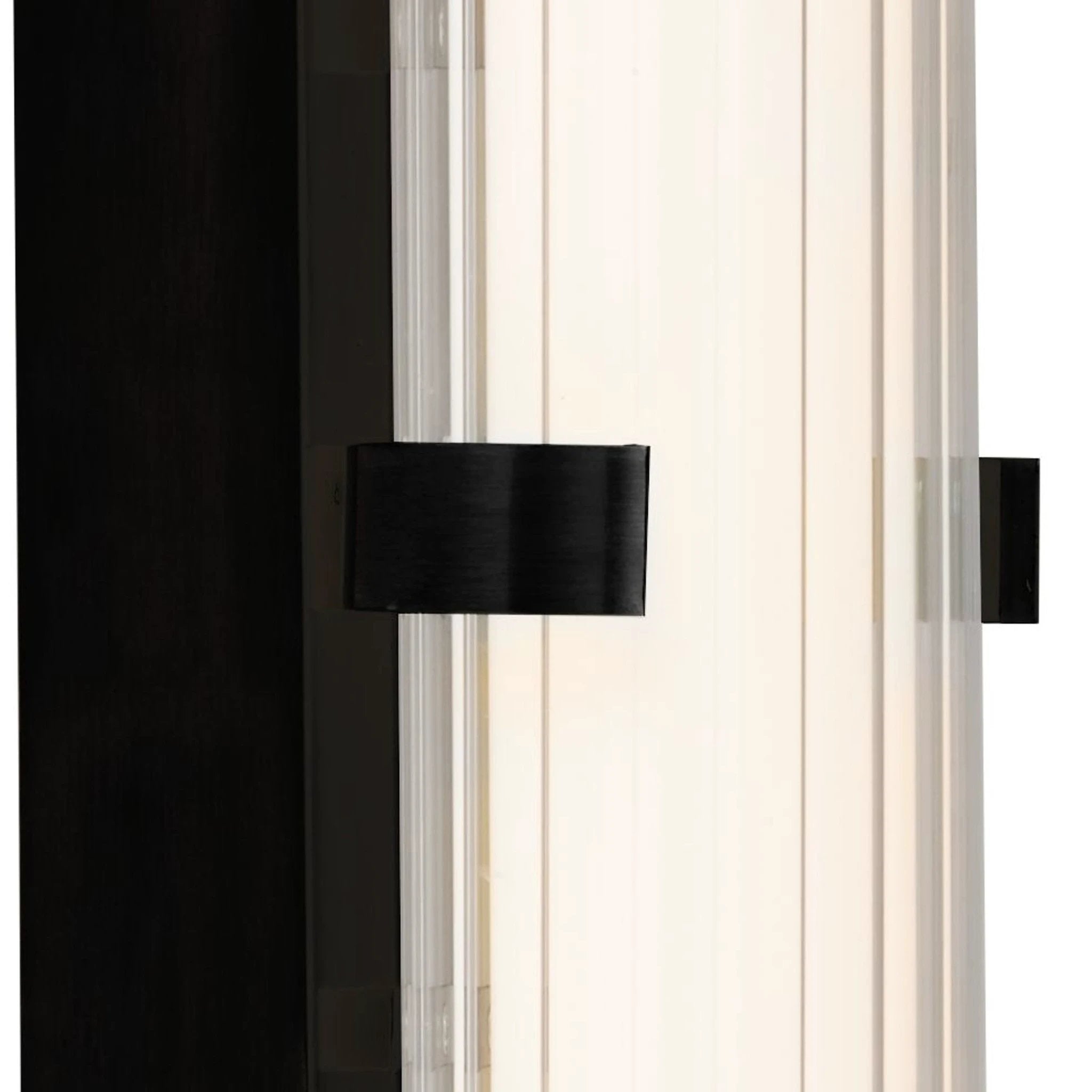 Wandlamp Clamp - Black Metal, Ribbed Clear & Opal Diffuser by Searchlight