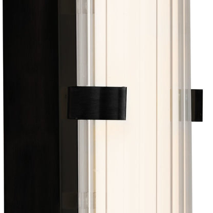 Clamp Wall Light - Black Metal, Ribbed Clear & Opal Diffuser