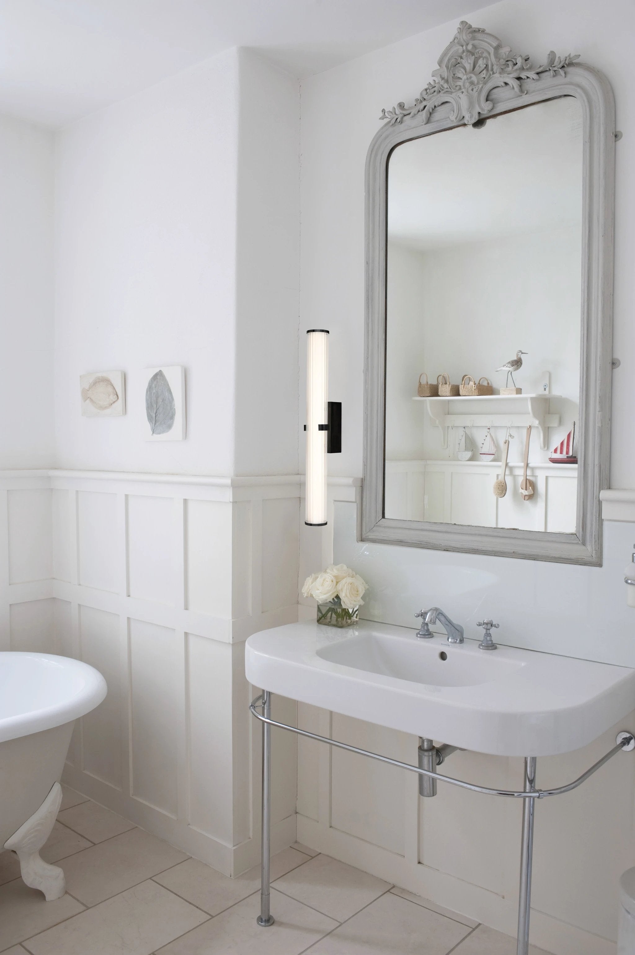 Wandlamp Clamp - Black Metal, Ribbed Clear & Opal Diffuser by Searchlight