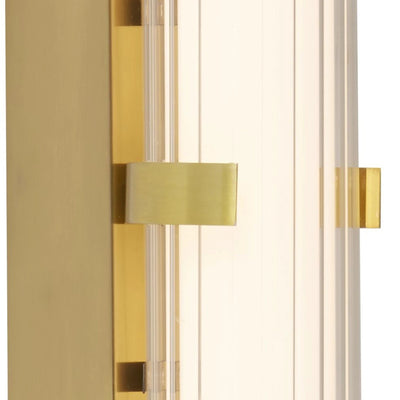 Wandlamp Clamp - Gold Metal, Ribbed Clear & Opal Diffuser by Searchlight