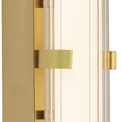 Clamp Wall Light - Gold Metal, Ribbed Clear & Opal Diffuser