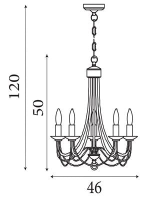 Hanglamp Maypole 5Lt - Black Metal