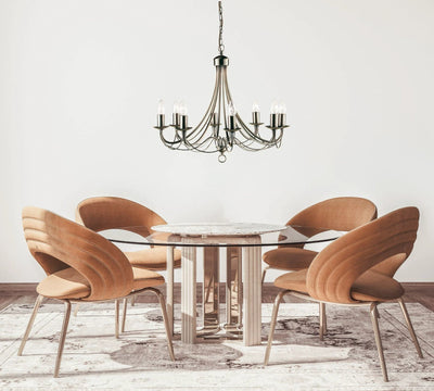 Hanglamp Maypole 8Lt - Antique Brass Metal by Searchlight