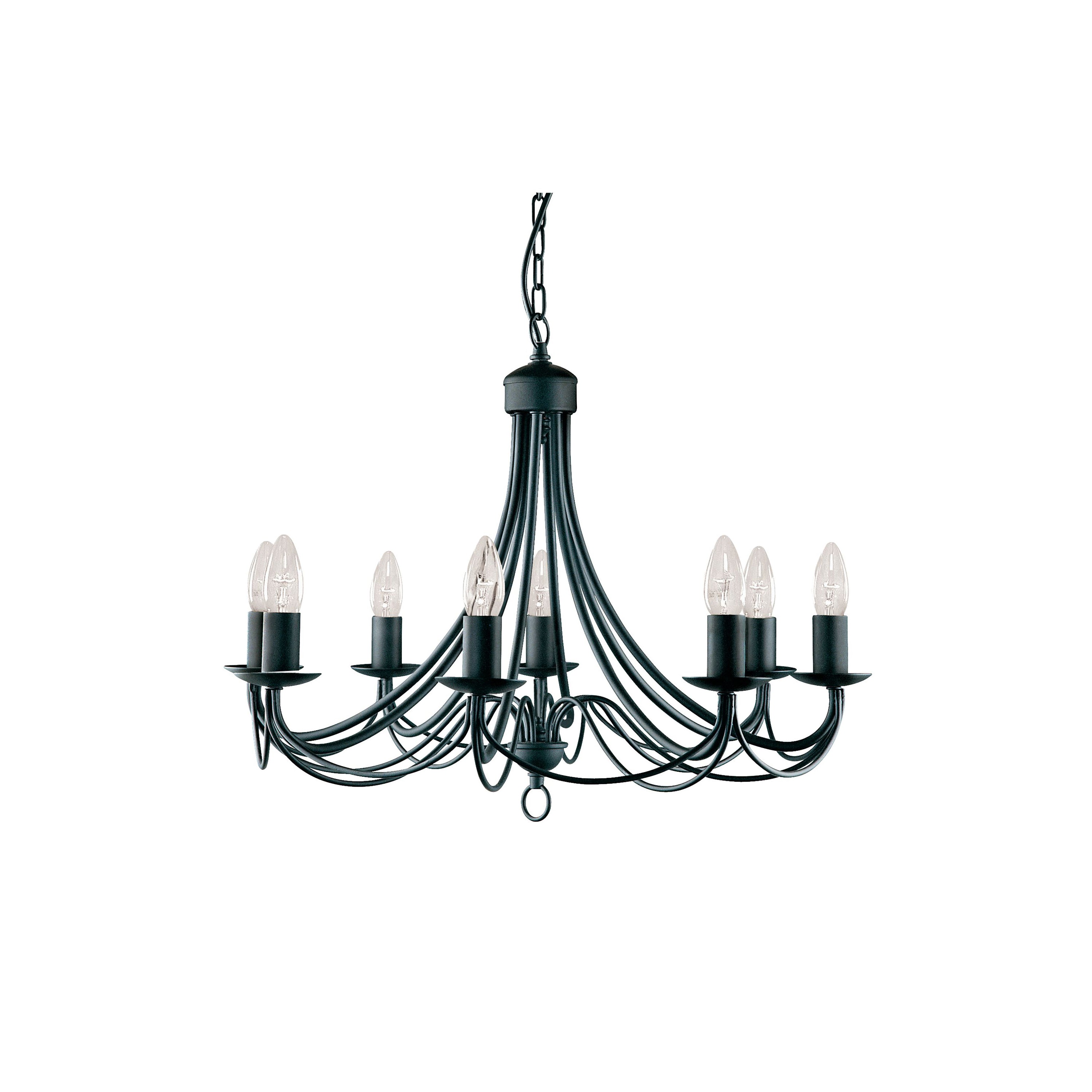 Maypole 8Lt Pendant - Black Metal