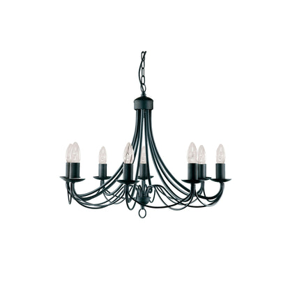 Maypole 8Lt Pendant - Black Metal