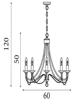 Hanglamp Maypole 8Lt - Antique Brass Metal