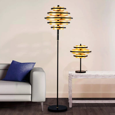 Vloerlamp Hive - Matt Black, Gold and Polished Brass by Searchlight