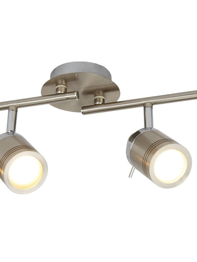 Plafondlamp Samson 4Lt Split - Satin Silver Metal by Searchlight