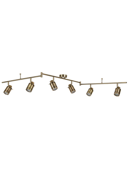 Samson 6Lt Split Bar Spotlight - Antique Brass Metal