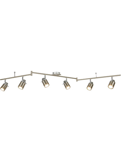 Plafondlamp Samson 6Lt Split - Satin Silver Metal by Searchlight
