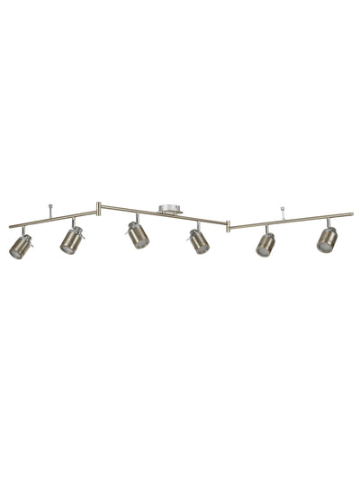 Plafondlamp Samson 6Lt Split - Satin Silver Metal by Searchlight