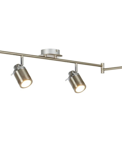 Plafondlamp Samson 6Lt Split - Satin Silver Metal by Searchlight