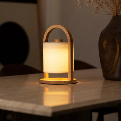 Tafellamp oplaadbaar River licht Bruin Hout by Tavellio - Amsterdam