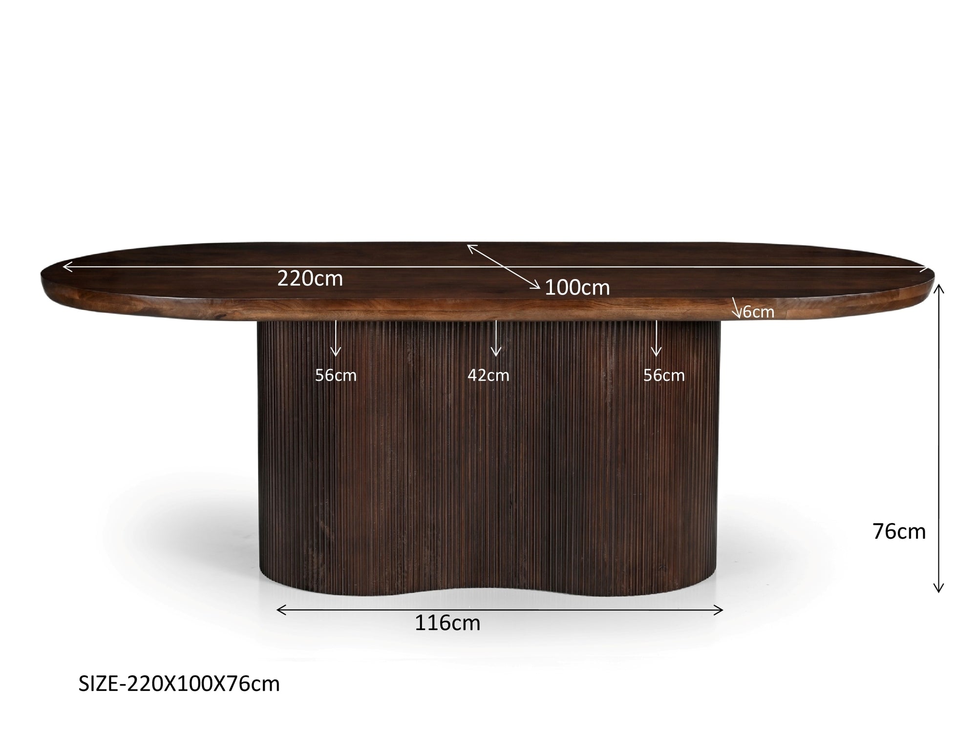 Eettafel Sevilla Bruin 220cm