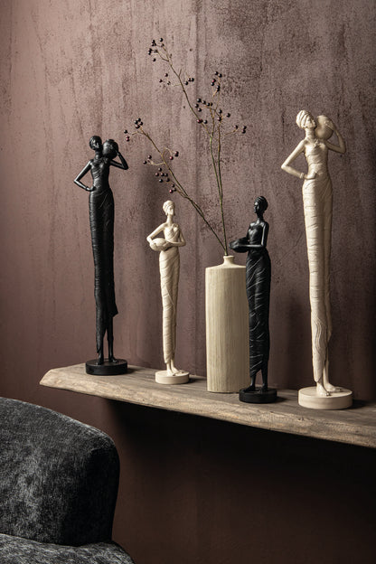 Rafah Klei Poly Vrouw Standbeeld Met Pot Op Schouder