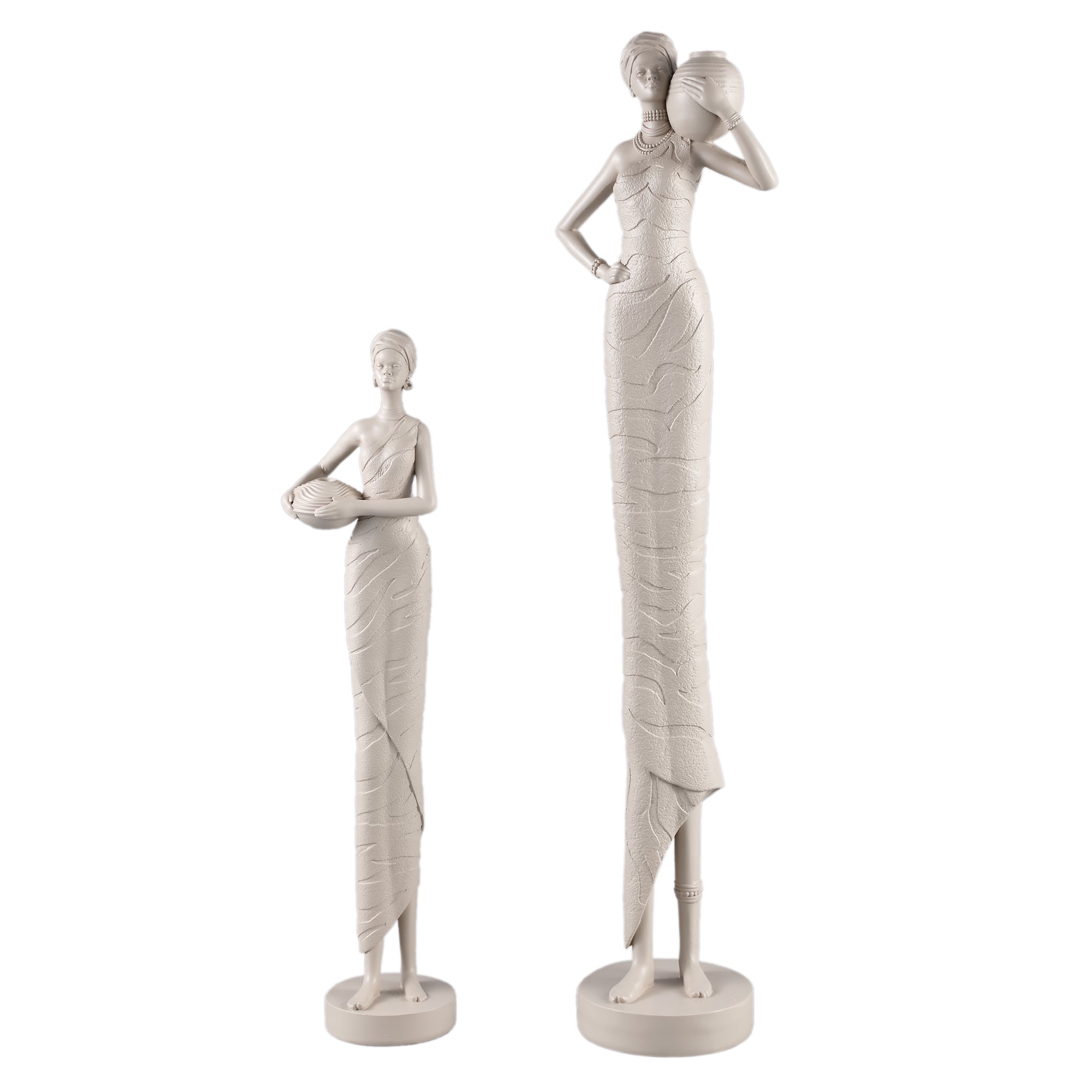 Rafah Klei Poly Vrouw Standbeeld Met Pot Op Schouder