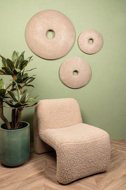 Kathelle Crème Poly Rond Zandsteen Wandpaneel M