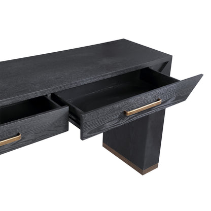 Wandtafel Tiess Zwart 2 Laden