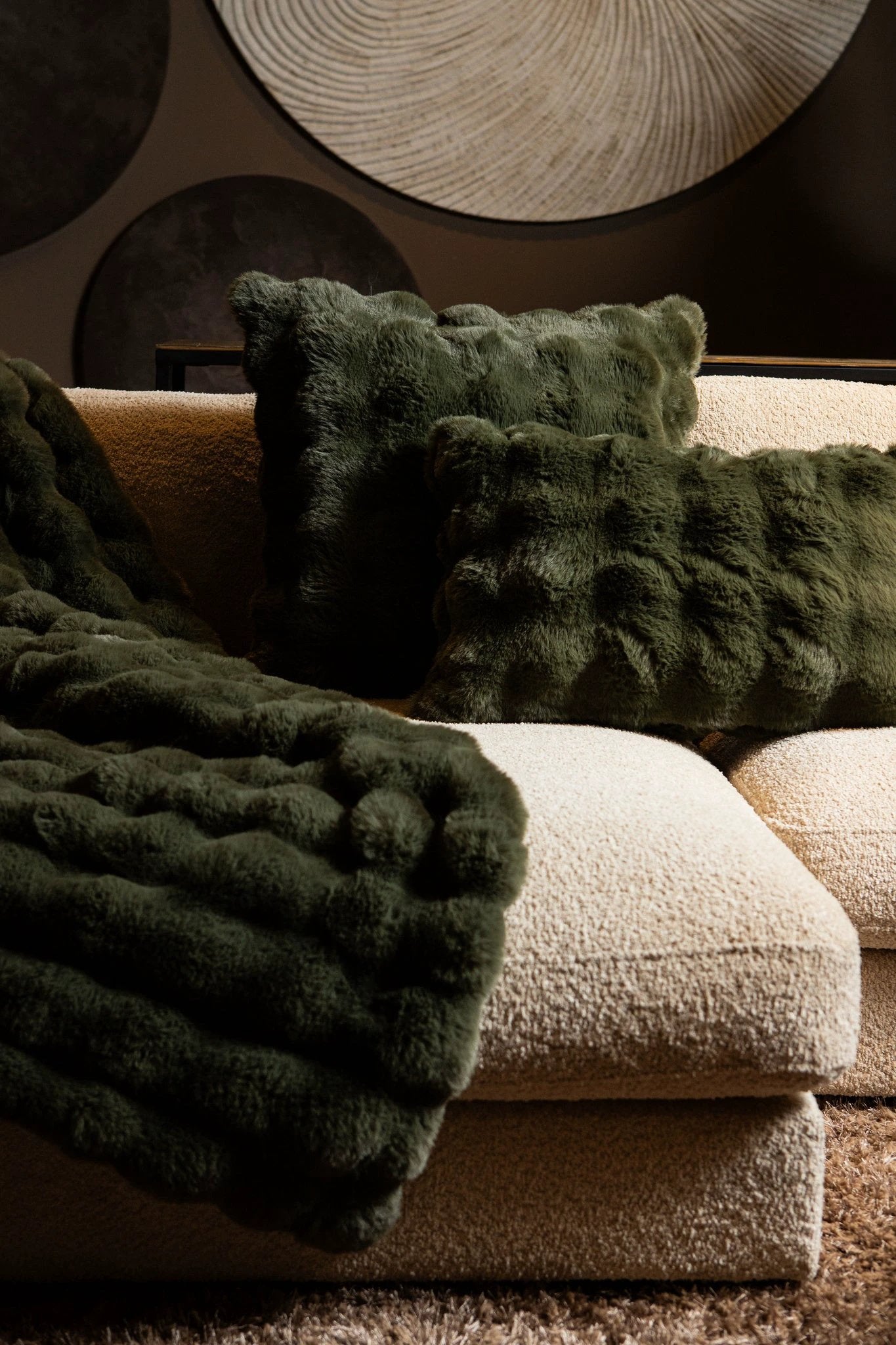 Dunae mosgroen nepbont, ruit- en stippenpatroon, L by PTMD