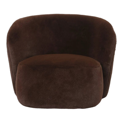 Fauteuil Aphrodite donkerbruin met bont by PTMD