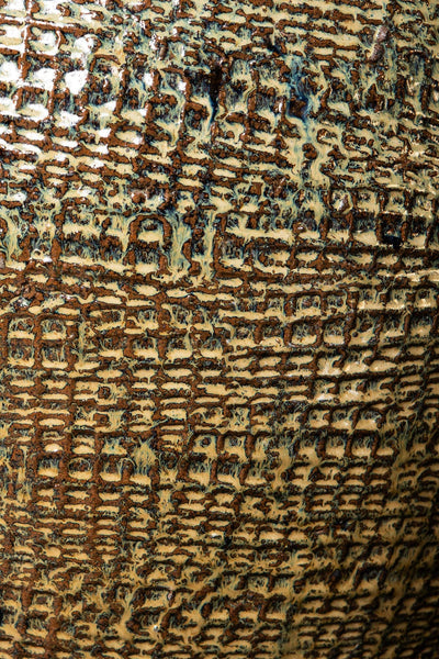 Lisie natuurlijk-blauwe keramische pot met vierkant patroon S by PTMD