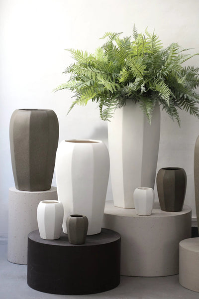 Myrick donkerbruine keramische pot, achthoekig, maat L by PTMD