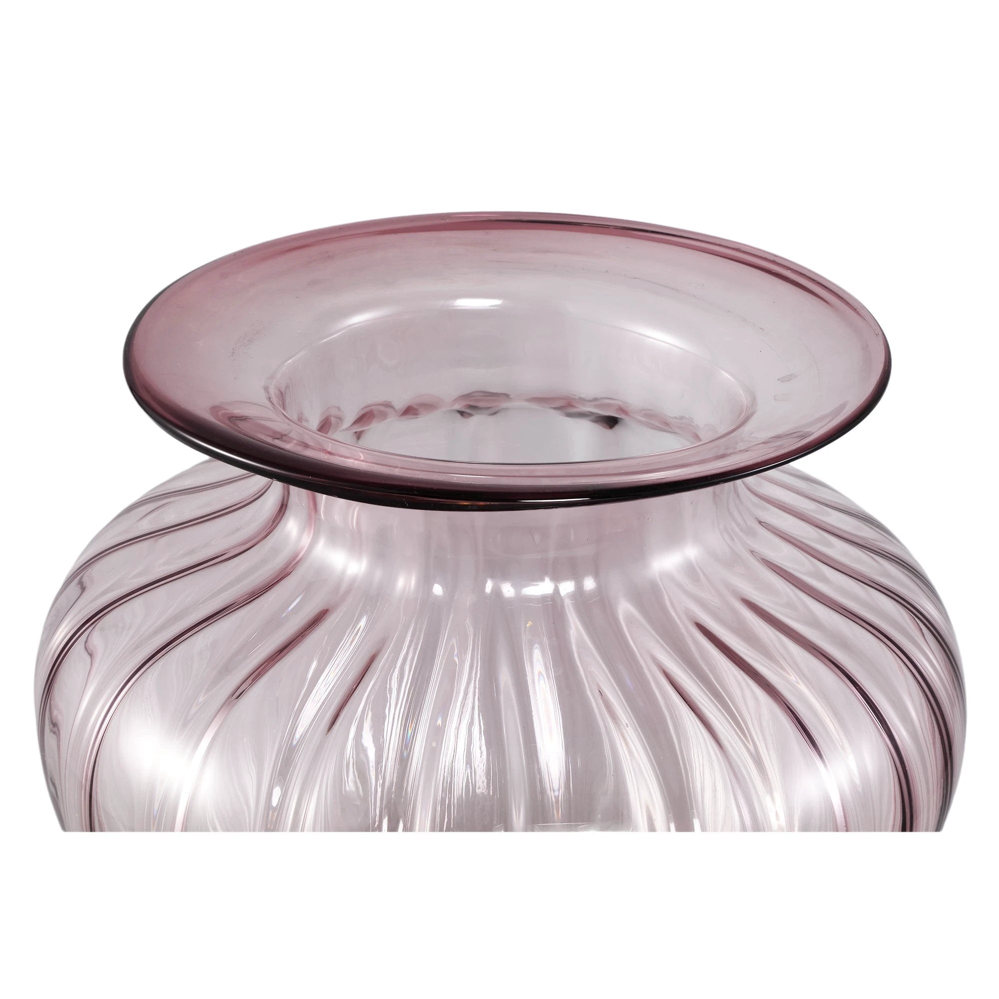 Marlisha grote ronde glazen vaas in roze by PTMD