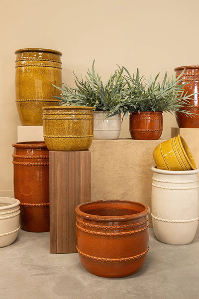 Lilliah crème hoge keramische pot - set van 2 by PTMD