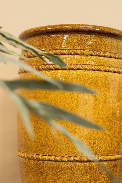 Lilliah hoge gele keramische potten, set van 2 by PTMD