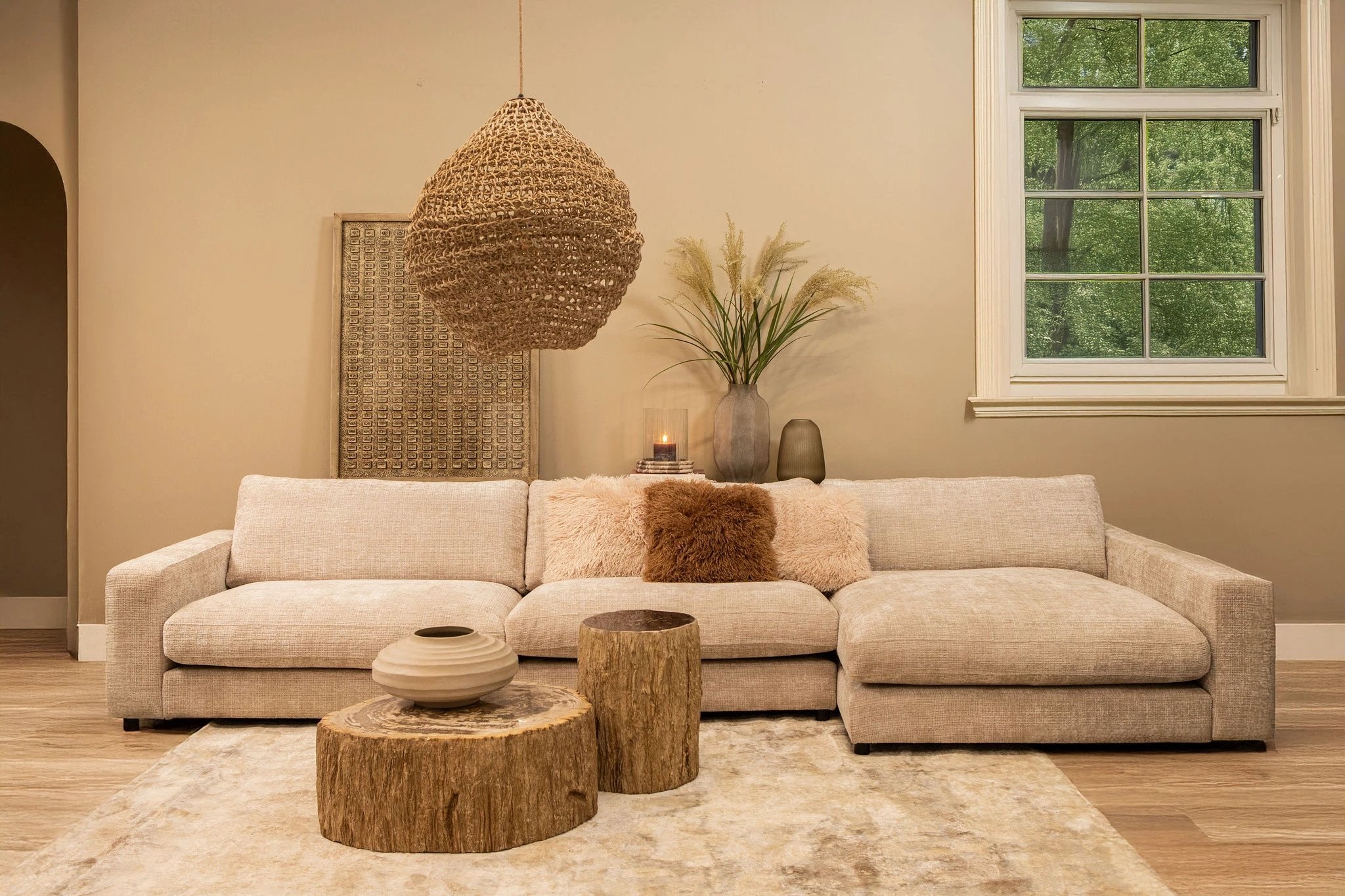 Salontafel Taly Naturel versteend hout en glasvezel S by PTMD