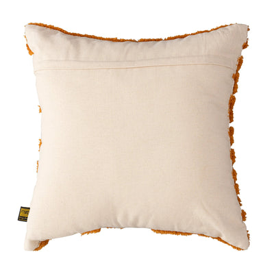 Genica oranje vierkant katoenen kussen met borduurwerk by PTMD