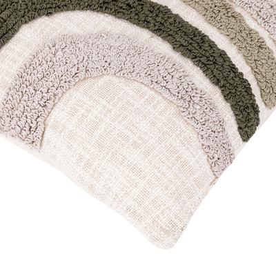 Ansen donkergroen rechthoekig katoenen kussen met borduurwerk by PTMD