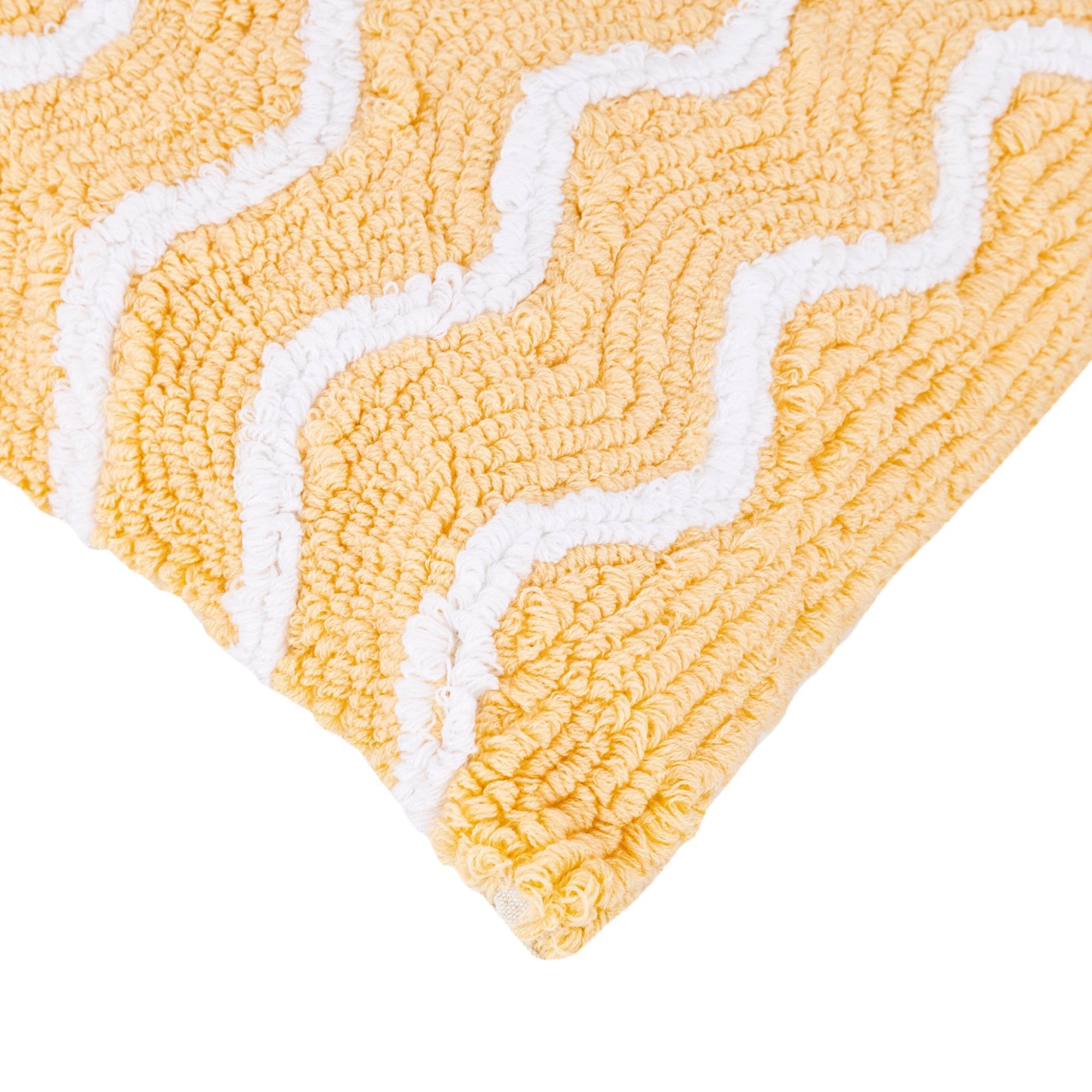 Damera geel rechthoekig katoenen kussen met borduurwerk by PTMD