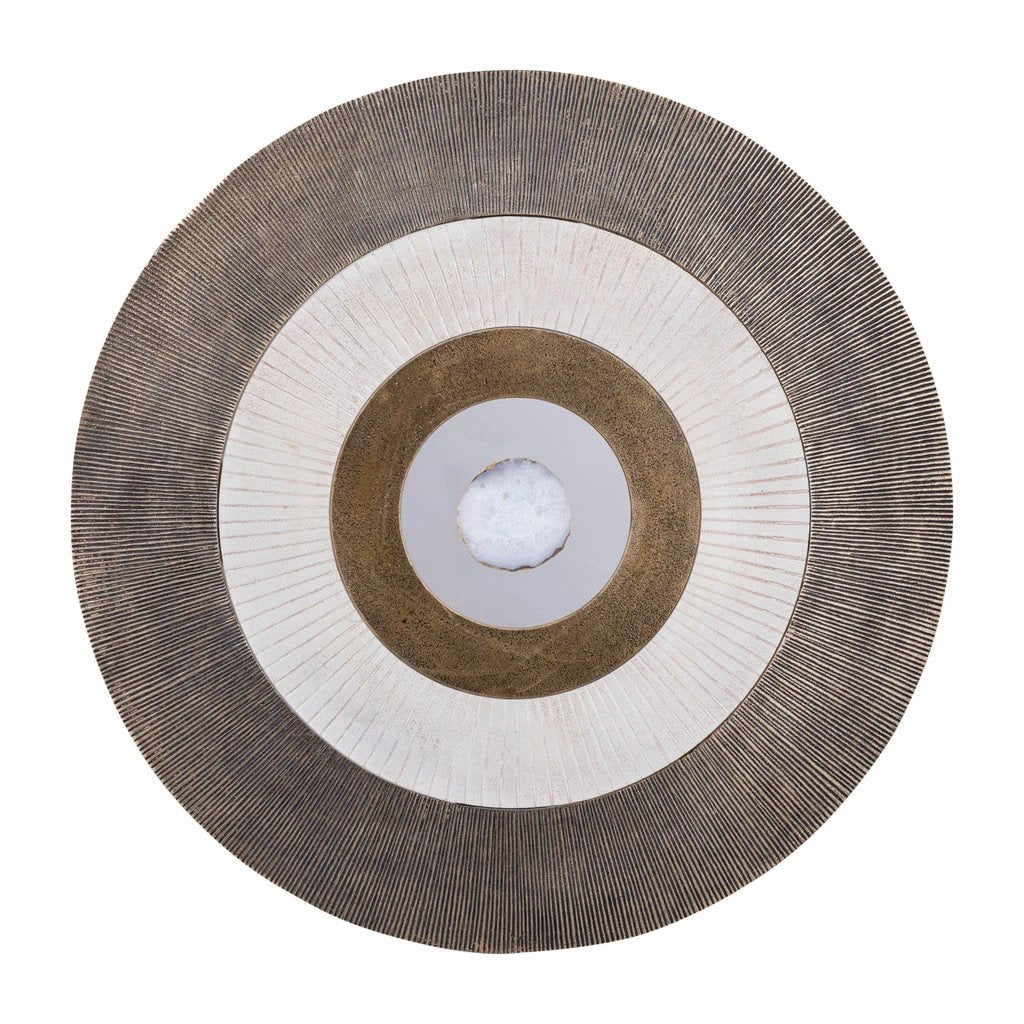 Jacci Gouden Gegoten Aluminium Wandpaneel Centrale Ronde Steen L by PTMD