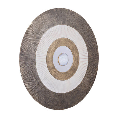 Jacci Gouden Gegoten Aluminium Wandpaneel Centrale Ronde Steen L by PTMD