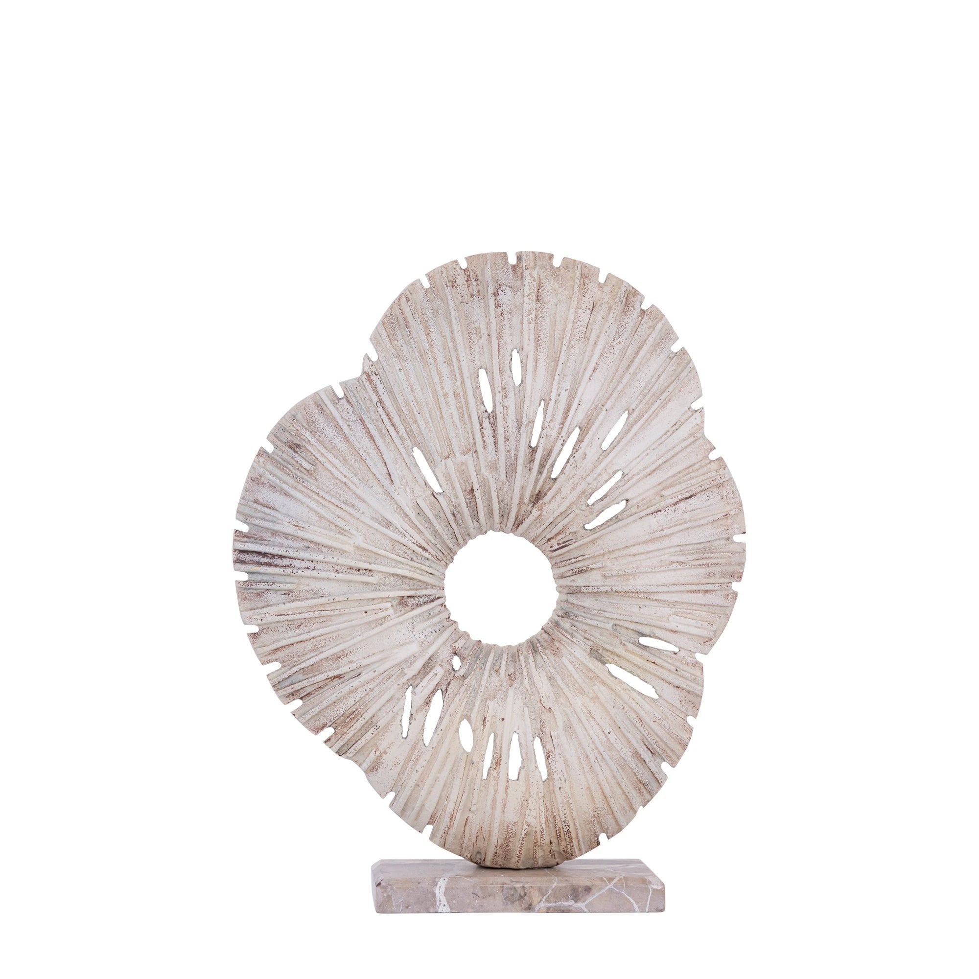 Vija Beige Cast Aluminum Organic Open Statue S by PTMD