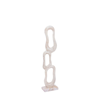 Camare Beige Cast Aluminum Abstract Open Statue S by PTMD
