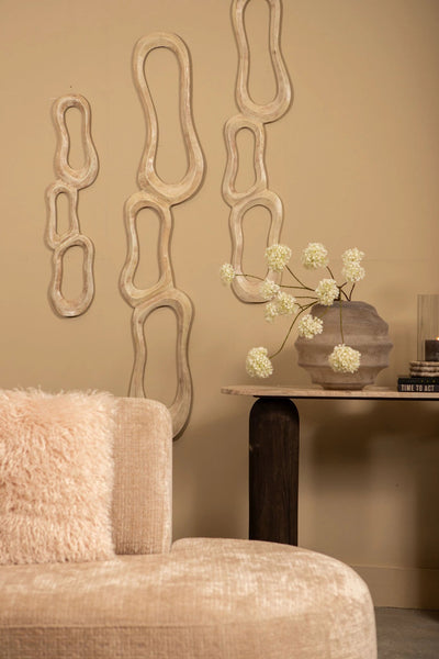 Camare Beige Cast Aluminum Abstract Open Wall Panel L by PTMD