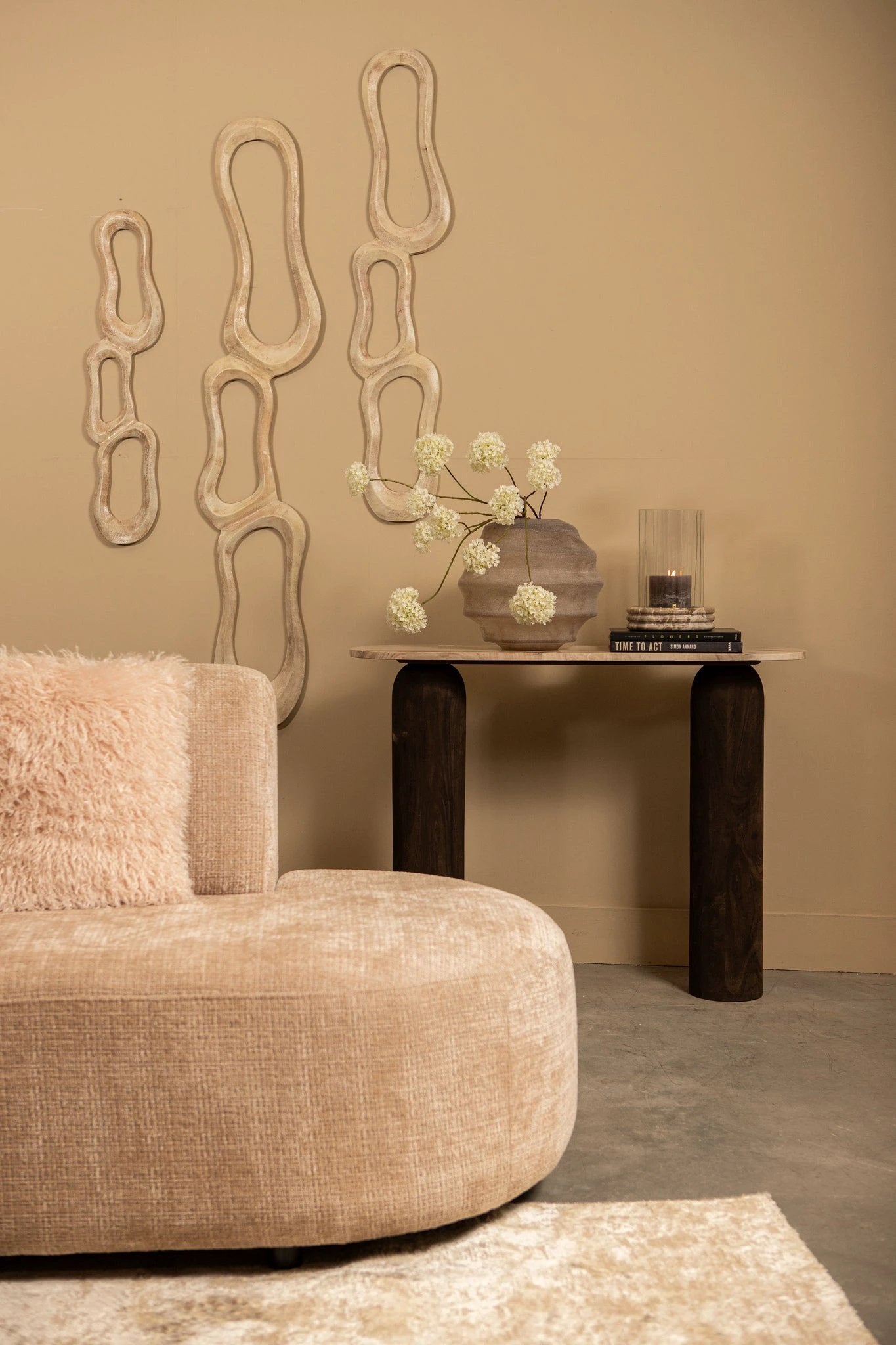 Camare Beige Cast Aluminum Abstract Open Wall Panel M by PTMD